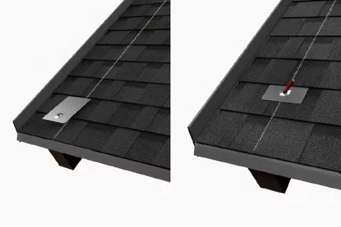 Solar flashing set: Determine the position of the metal flashing installation.