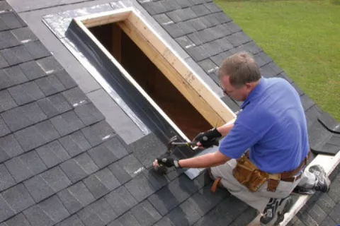 Installation process of skylight on shingle roof