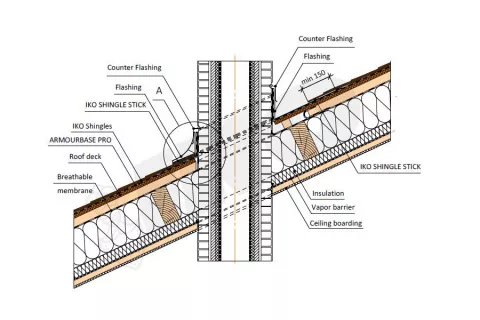 Counter flashing technical drawing