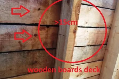 Wooden board deck