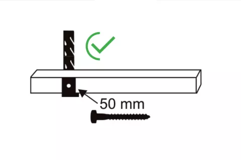 Roof brackets - Secure the plank to the brackets with screws