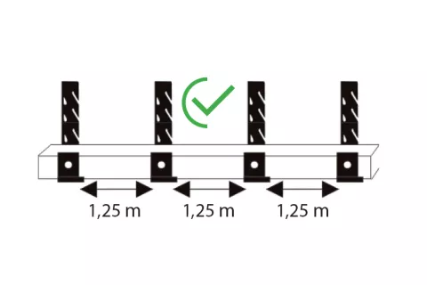 Roof brackets - For longer planks use additional brackets every 1,25 m.