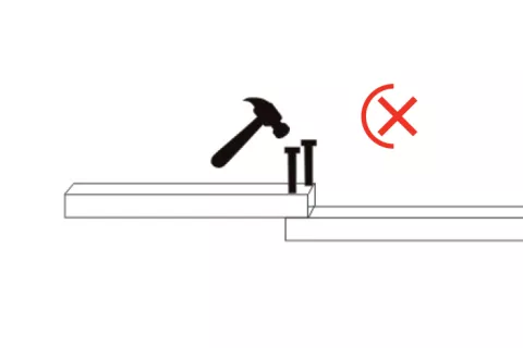 Roof brackets - Do not nail planks together.