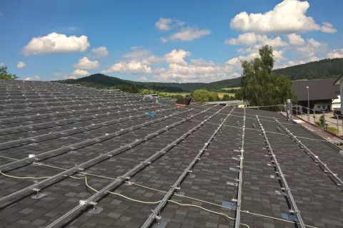 Solar panels on IKO shingle roof