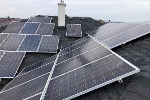 Solar panels on IKO shingle roof