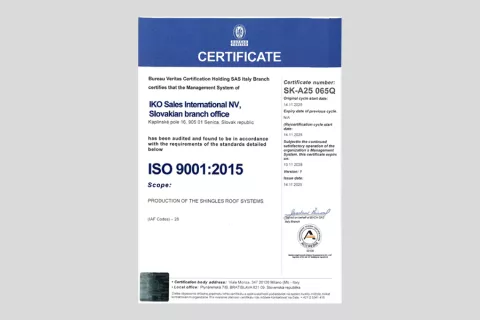 IKO Sales ISO 9001:2015