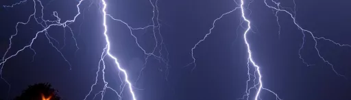 Lightning striking roof, home lightning