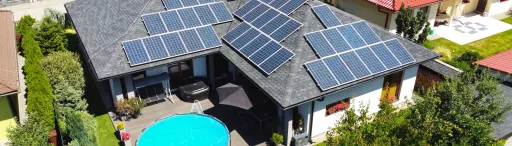 Solar panels on a Cambridge shingle roof
