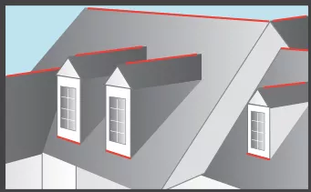 Installation of zinc or copper strips on shingles roof