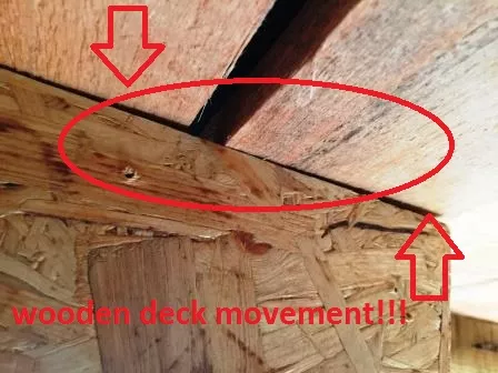 Wooden deck movement