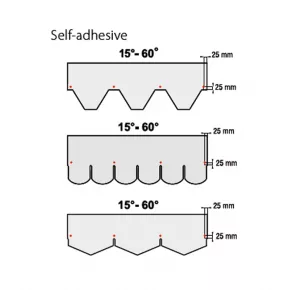 Nailing location IKO self-adhesive roof shingles 15°-60°