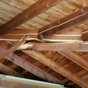 Cracks on roof sheating or rafters spring