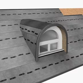 Installation steps for rounded arch dormers