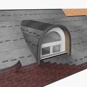 Installation steps for rounded arch dormers