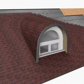Installation steps for rounded arch dormers