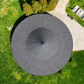 Cambridge shingles on curved roof
