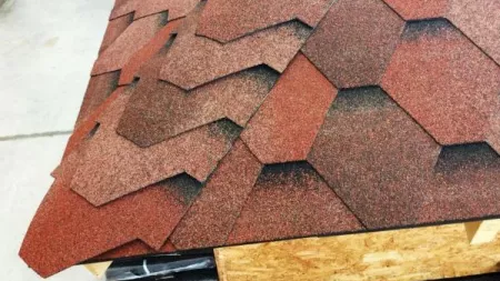 Hexagonal shingles used as hips and ridges